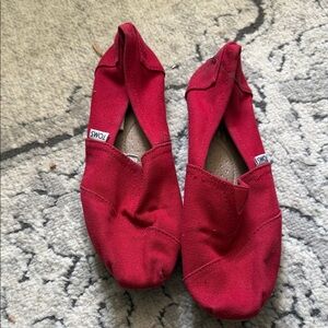 Toms Red Canvas Slip-On Shoes